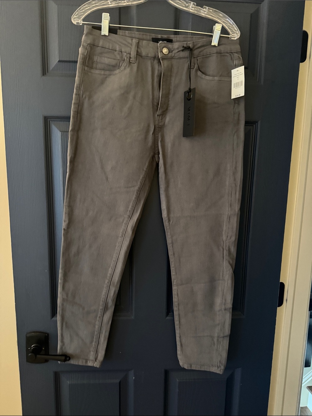 Leith Slim Straight Pants in Taupe - Picture 2 of 6